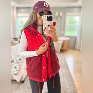Red and Burgundy Quilted Vest